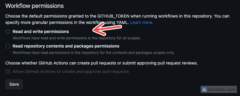 Workflow Permissions